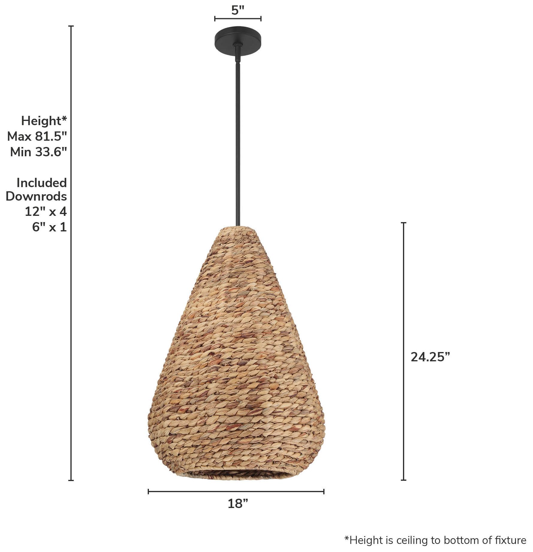 Image 6 Hunter Cambria Matte Black 3 Light Large Pendant Ceiling Light Fixture more views