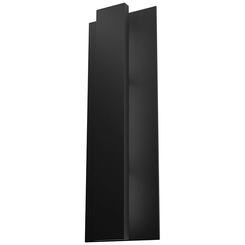 Image 1 Hunter Canoga Jasmine Roth Matte Black WeatherMax LED Large Wall Light