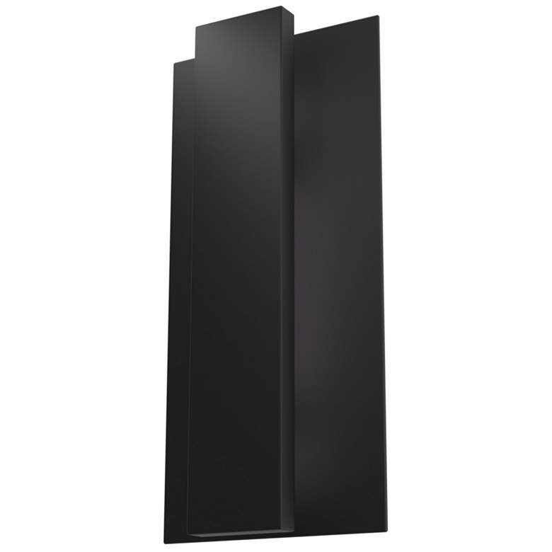 Image 1 Hunter Canoga Jasmine Roth Matte Black WeatherMax LED Medium Wall Light