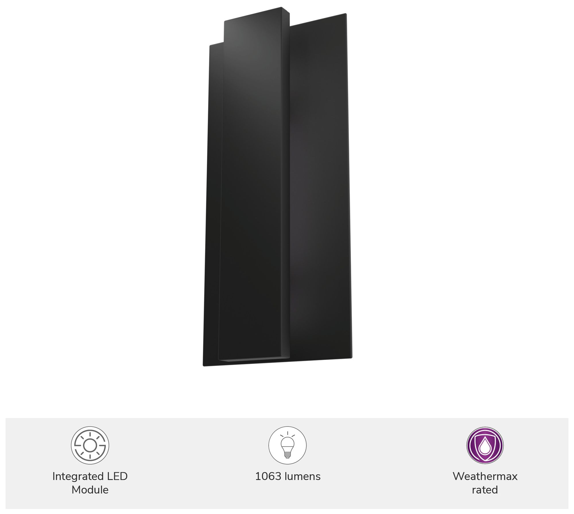 Image 5 Hunter Canoga Jasmine Roth Matte Black WeatherMax LED Medium Wall Light more views