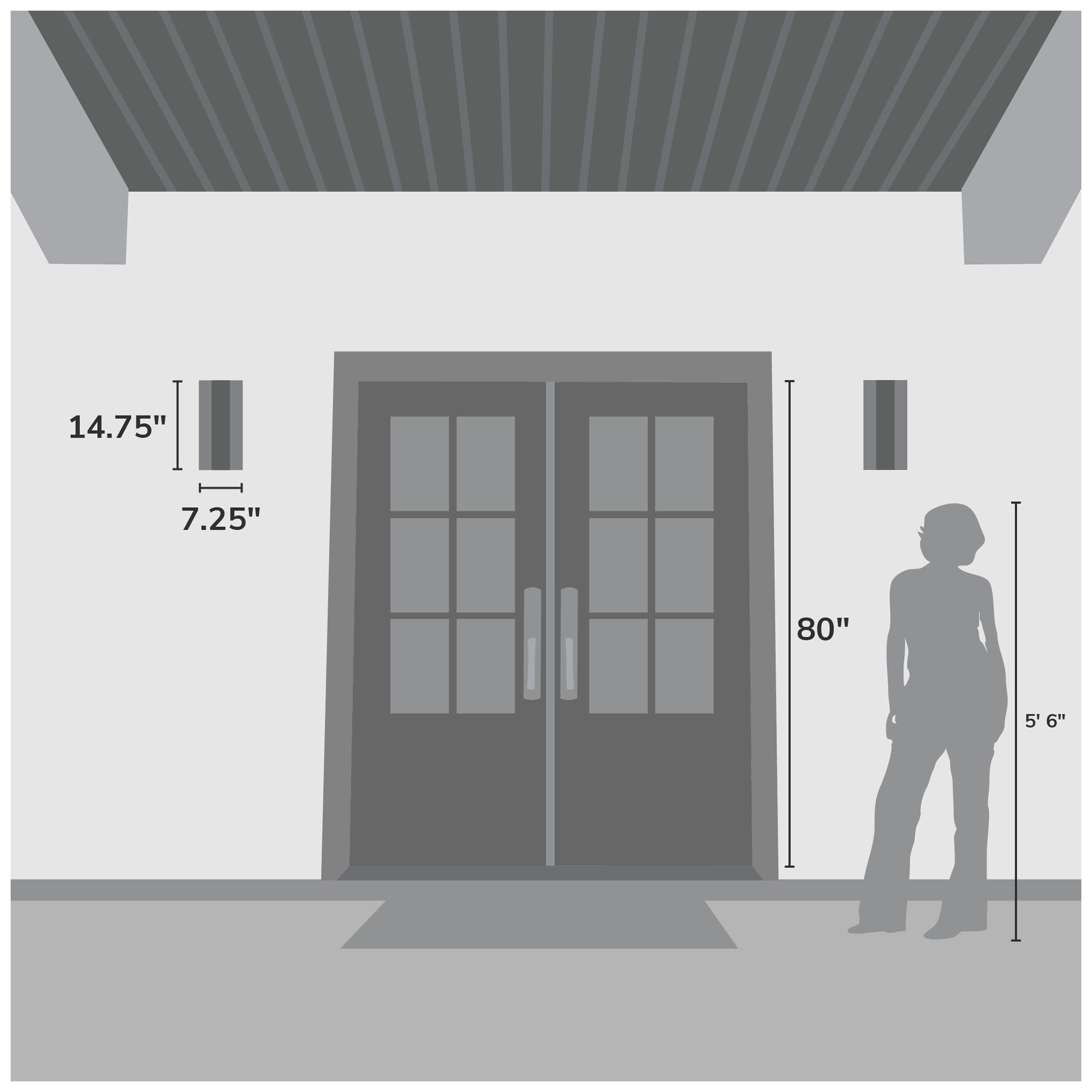 Image 6 Hunter Canoga Jasmine Roth Matte Black WeatherMax LED Medium Wall Light more views