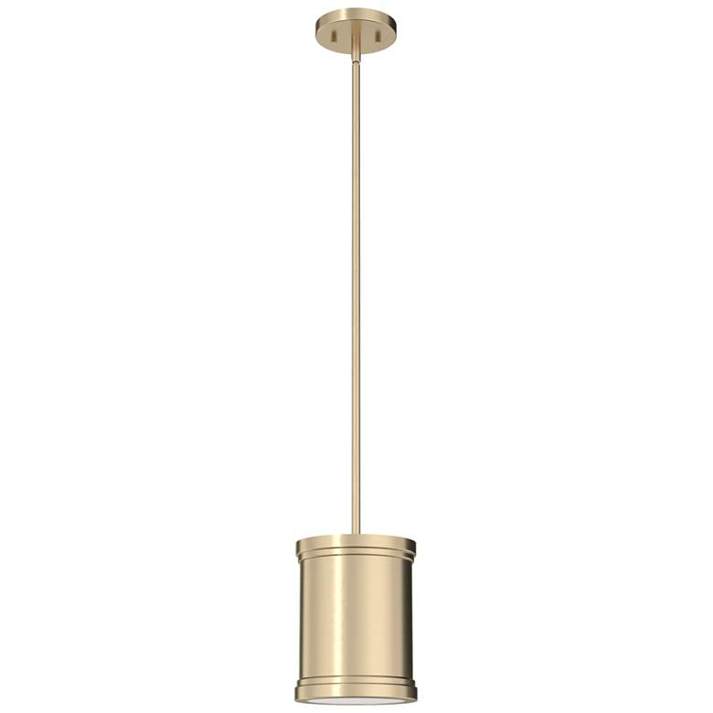 Image 1 Hunter Capshaw Alturas Gold with Painted Cased White Glass 1 Light Pendant