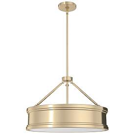 Image1 of Hunter Capshaw Alturas Gold with Painted Cased White Glass 5 Light Pendant