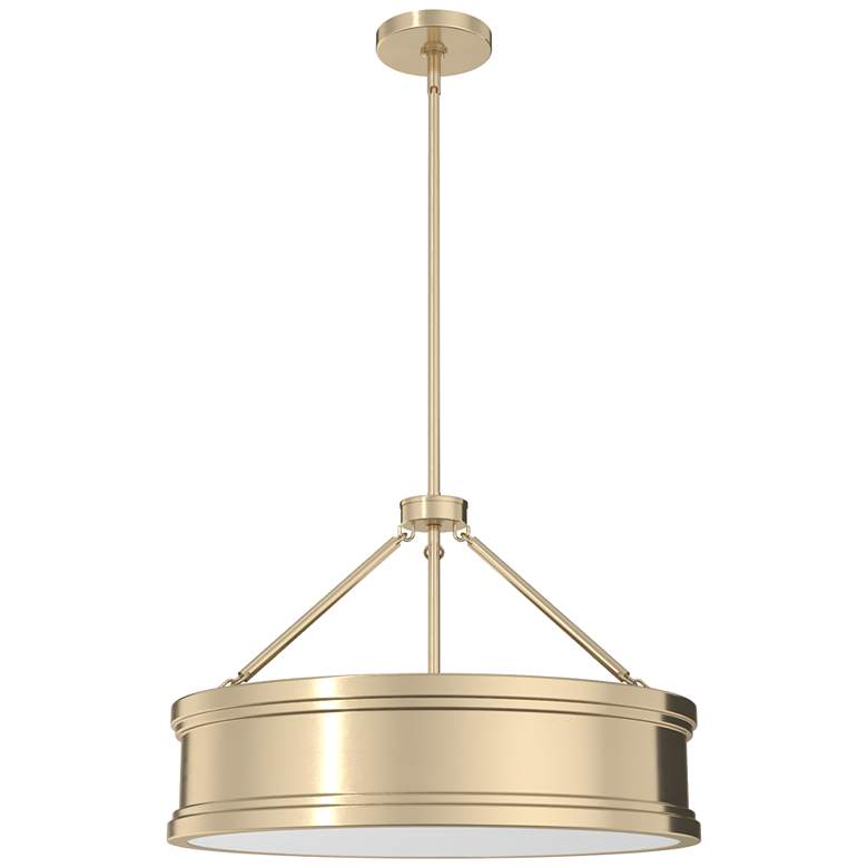 Image 1 Hunter Capshaw Alturas Gold with Painted Cased White Glass 5 Light Pendant