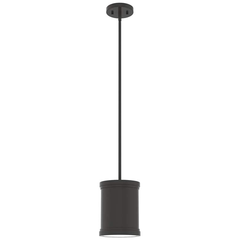 Image 1 Hunter Capshaw Noble Bronze with Painted Cased White Glass 1 Light Pendant