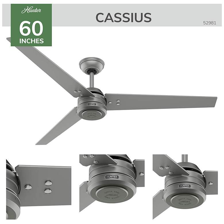 Image 6 Hunter Cassius 60 in Matte Silver ENERGY STAR Outdoor Fan more views