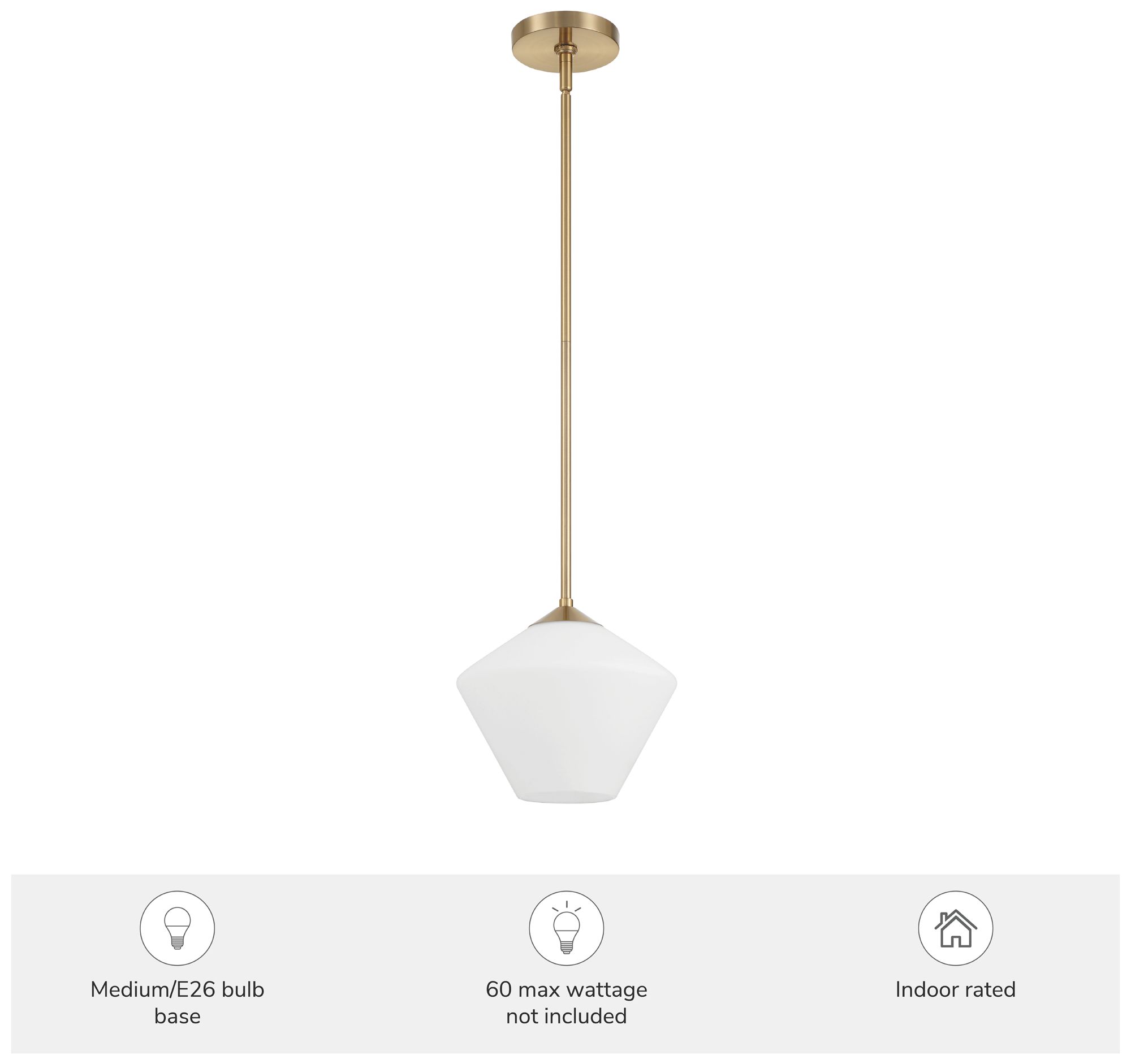 Image 6 Hunter Celestial Valley Alturas Gold with Cased White Glass 1 Light Pendant more views