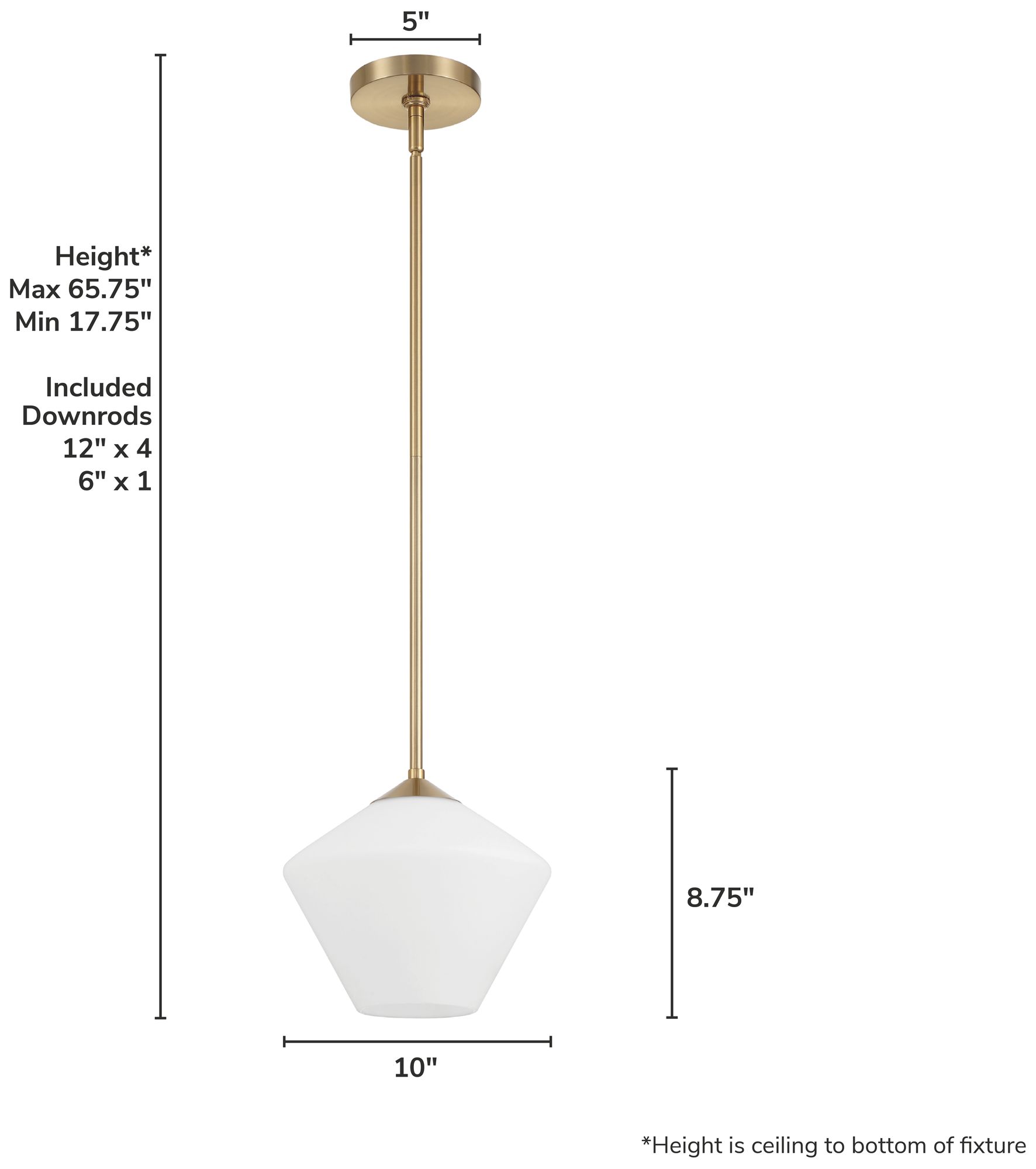 Image 7 Hunter Celestial Valley Alturas Gold with Cased White Glass 1 Light Pendant more views