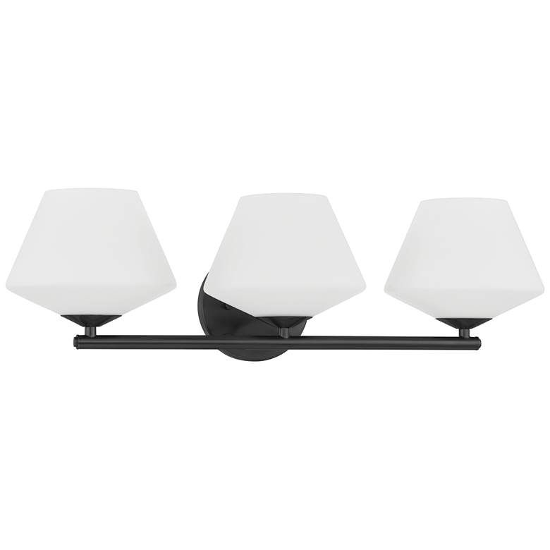 Image 2 Hunter Celestial Valley Matte Black with Cased White Glass 3 Light Vanity