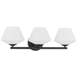 Hunter Celestial Valley Matte Black with Cased White Glass 3 Light Vanity