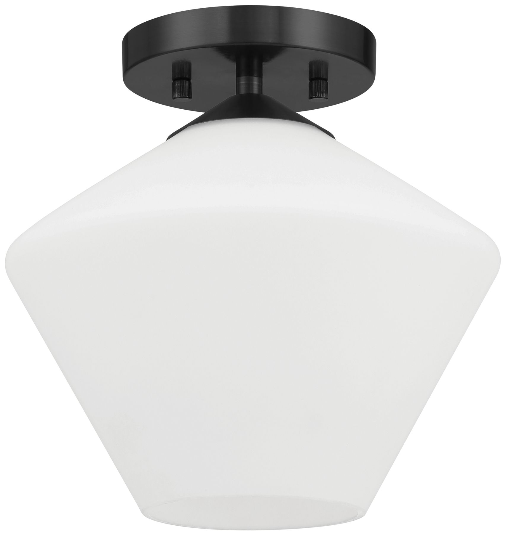 Hunter Celestial Valley Matte Black with Cased White Glass Flush Mount