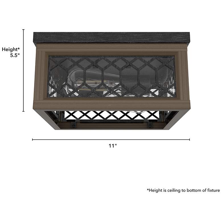 Image 5 Hunter Chevron Rustic Iron and French Oak 2 Light Flush Mount more views