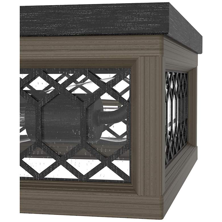 Image 7 Hunter Chevron Rustic Iron and French Oak 2 Light Flush Mount more views