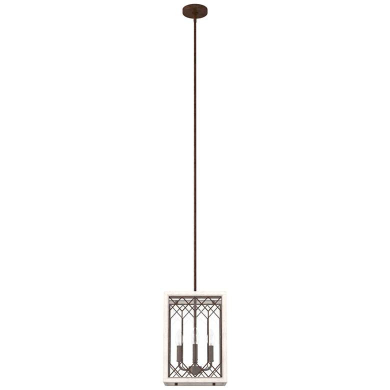 Image 1 Hunter Chevron Textured Rust and Distressed White 4 Light Pendant