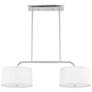 Hunter Cottage Hill Brushed Nickel and Off White Linen 4 Light Pendant