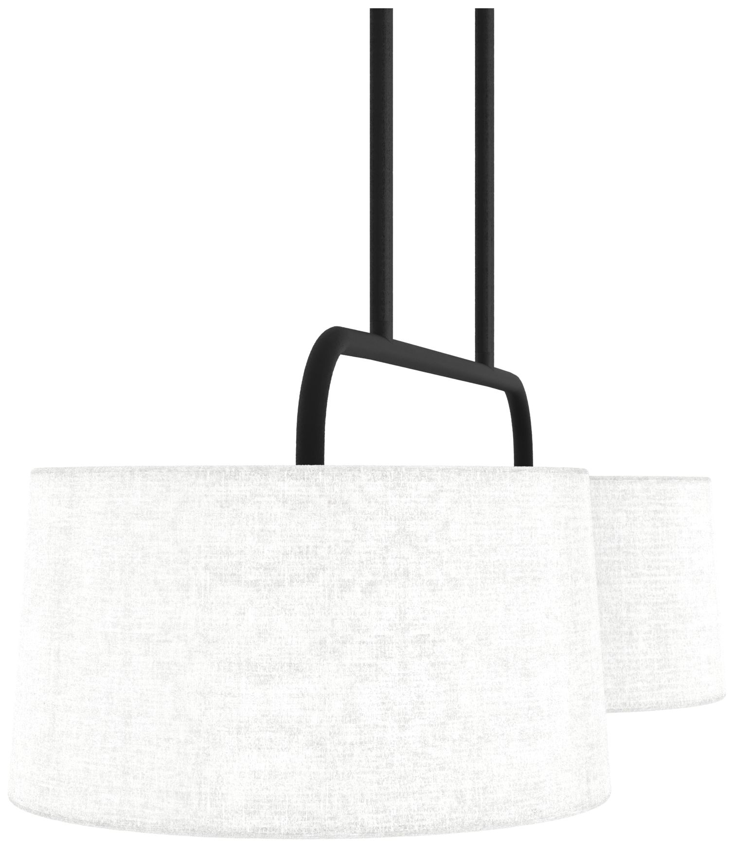 Hunter Cottage Hill Natural Iron and Off White Linen 4 Light Pendant