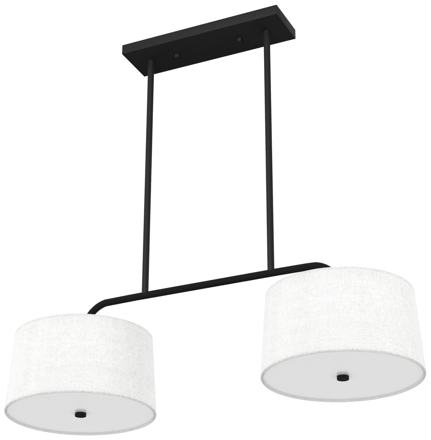 Hunter Cottage Hill Natural Iron and Off White Linen 4 Light Pendant