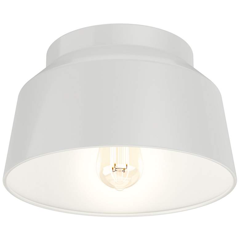 Image 1 Hunter Cranbrook Dove Grey 1 Light Flush Mount Ceiling Light Fixture