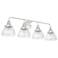 Hunter Cypress Grove Brushed Nickel 4 Light Vanity Fixture