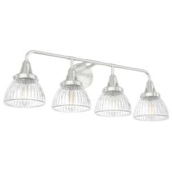 Hunter Cypress Grove Brushed Nickel 4 Light Vanity Fixture