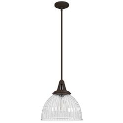 Hunter Cypress Grove Brushed Nickel with Clear Glass 1 Light Pendant