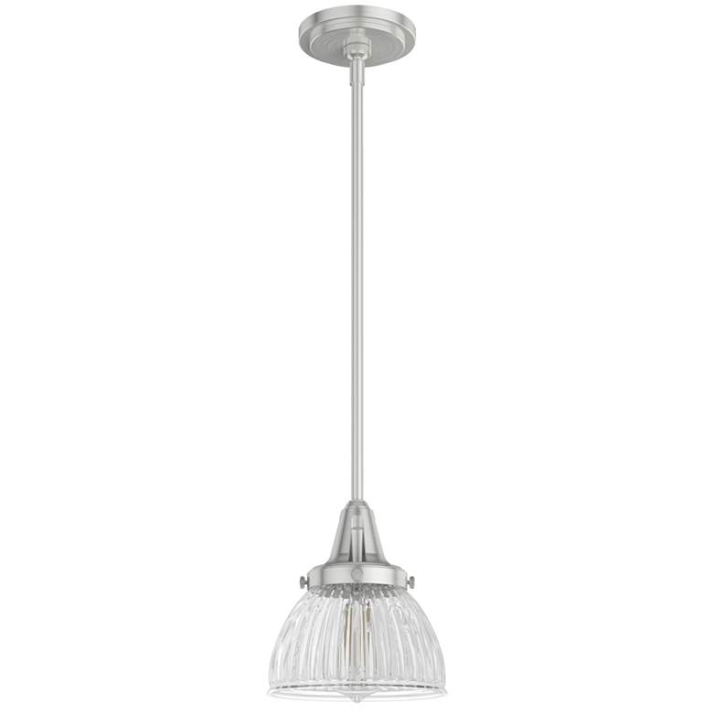 Image 1 Hunter Cypress Grove Brushed Nickel with Clear Glass 1 Light Pendant