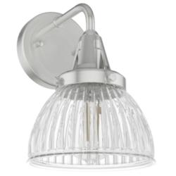 Hunter Cypress Grove Brushed Nickel with Clear Glass 1 Light Sconce Wall