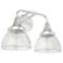 Hunter Cypress Grove Brushed Nickel with Clear Glass 2 Light Vanity Wall