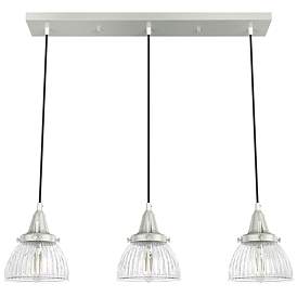 Image1 of Hunter Cypress Grove Brushed Nickel with Clear Glass 3 Light Cluster
