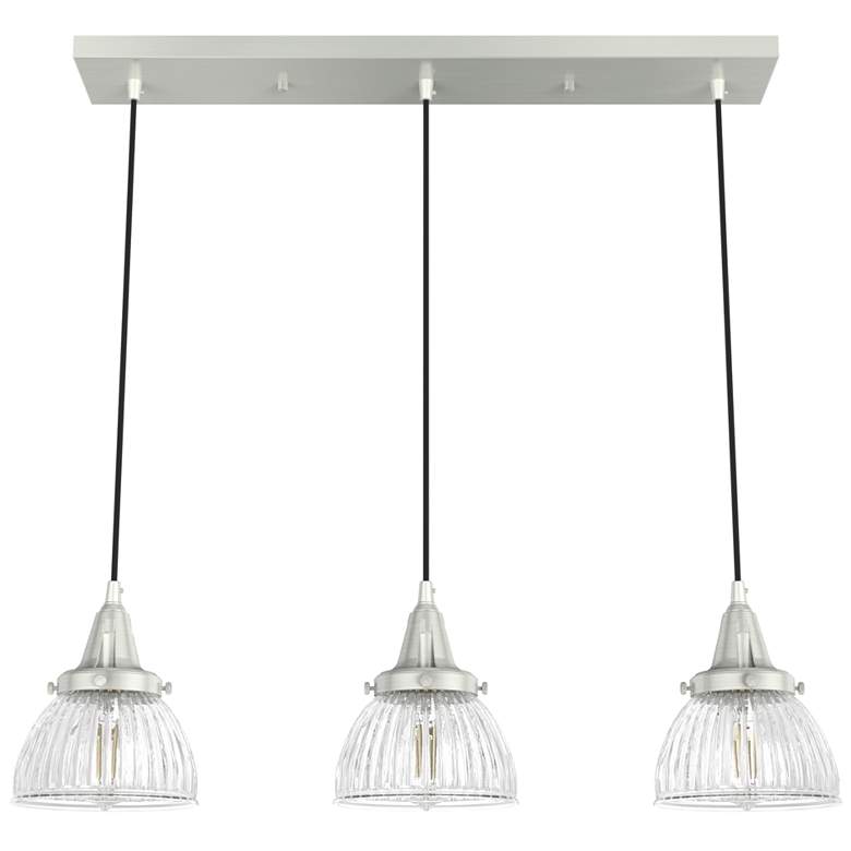 Image 1 Hunter Cypress Grove Brushed Nickel with Clear Glass 3 Light Cluster
