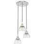 Hunter Cypress Grove Brushed Nickel with Clear Glass 3 Light Cluster