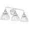Hunter Cypress Grove Brushed Nickel with Clear Glass 3 Light Vanity