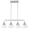 Hunter Cypress Grove Brushed Nickel with Clear Glass 4 Light Chandelier