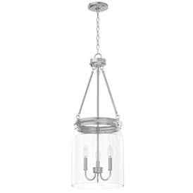 Image1 of Hunter Devon Park Brushed Nickel with Clear Glass 3 Light Pendant