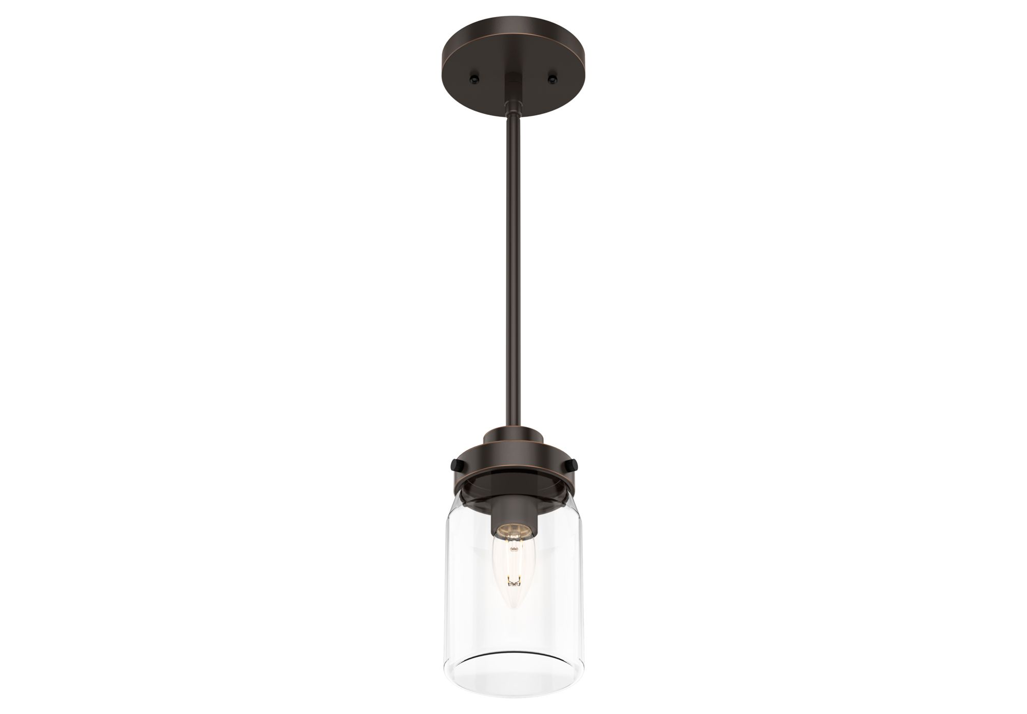 Hunter Devon Park Onyx Bengal with Clear Glass 1 Light Pendant