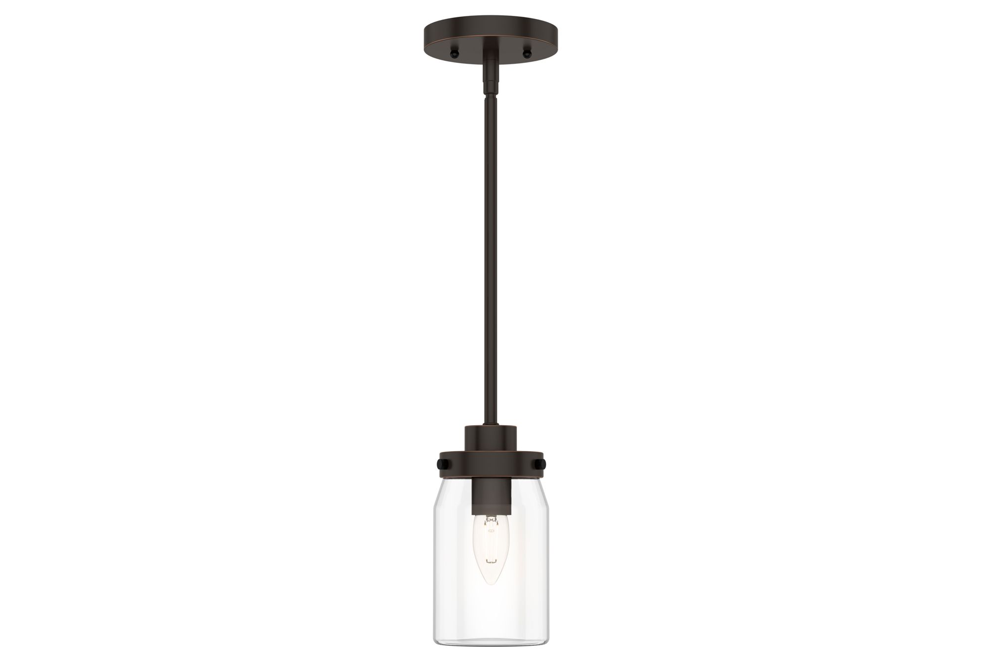 Hunter Devon Park Onyx Bengal with Clear Glass 1 Light Pendant