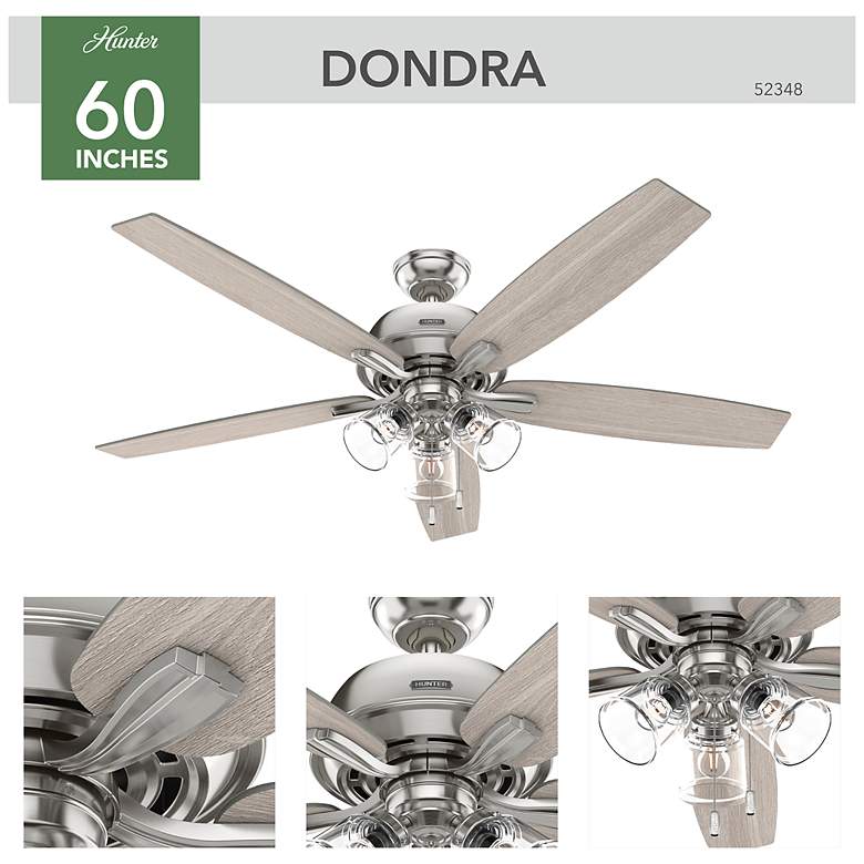 Image 4 Hunter Dondra LED 60 in Brushed Nickel ENERGY STAR Indoor Fan more views