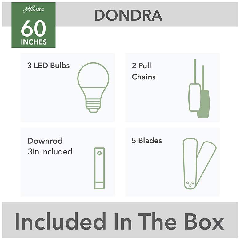 Image 6 Hunter Dondra LED 60 in Brushed Nickel ENERGY STAR Indoor Fan more views