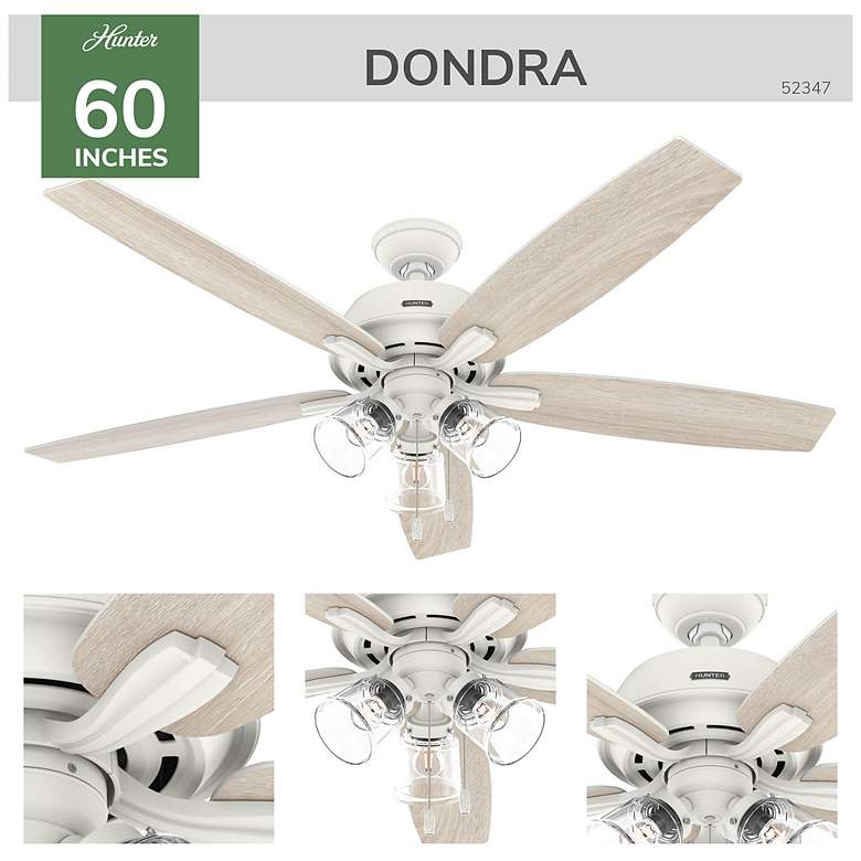 Image 4 Hunter Dondra LED 60 in Matte White ENERGY STAR Indoor Fan more views