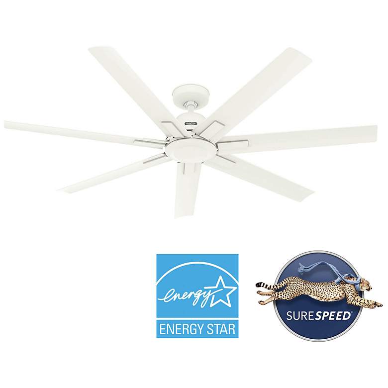 Image 4 Hunter Downtown 60 in Matte White ENERGY STAR Outdoor Fan more views