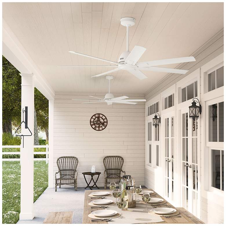 Image 7 Hunter Downtown 60 in Matte White ENERGY STAR Outdoor Fan more views