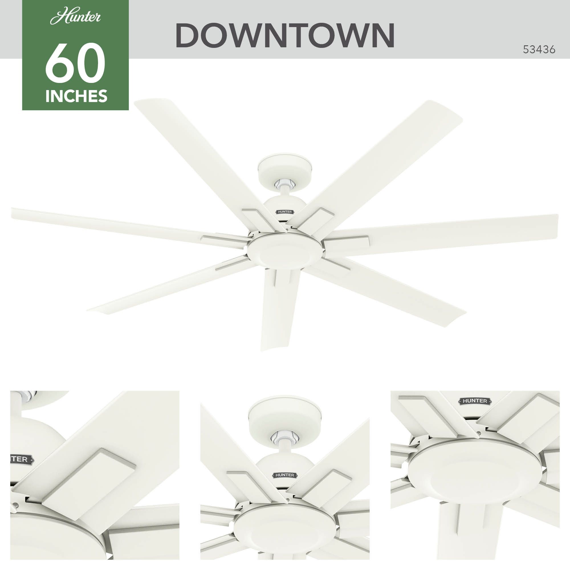 Hunter Downtown 60 in Matte White ENERGY STAR Outdoor Fan