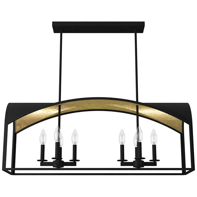 Image 1 Hunter Dukestown 41"W Natural Black Iron 8-Light Chandelier