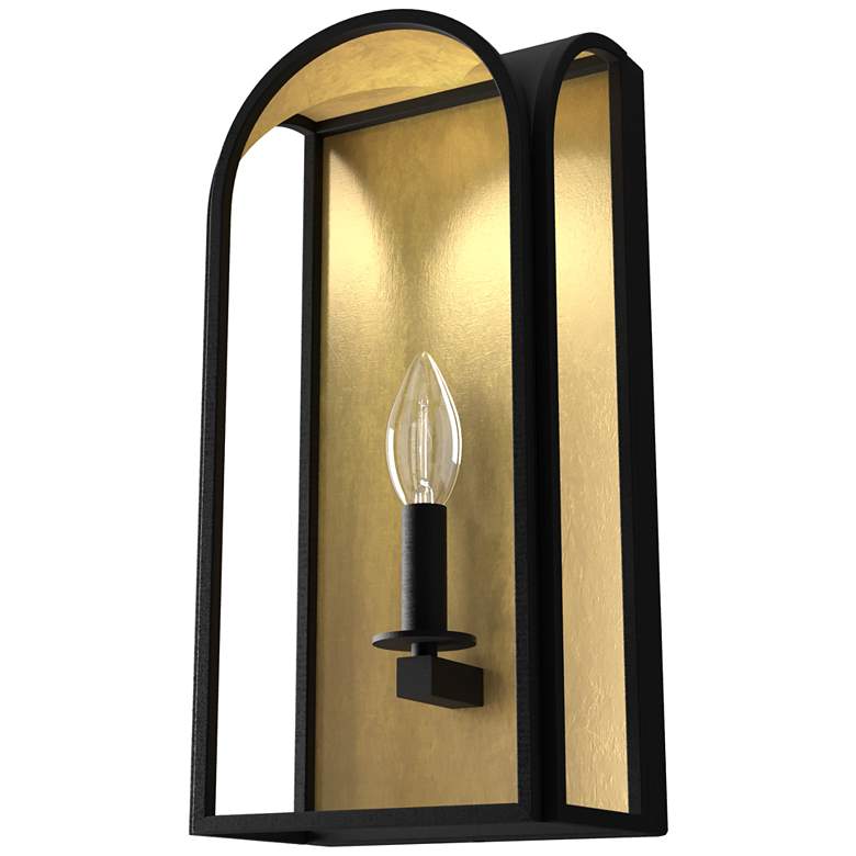 Image 1 Hunter Dukestown Natural Iron and Gold Leaf 1 Light Sconce