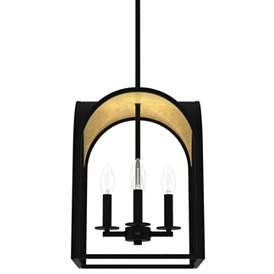 Image1 of Hunter Dukestown Natural Iron and Gold Leaf 4 Light Pendant