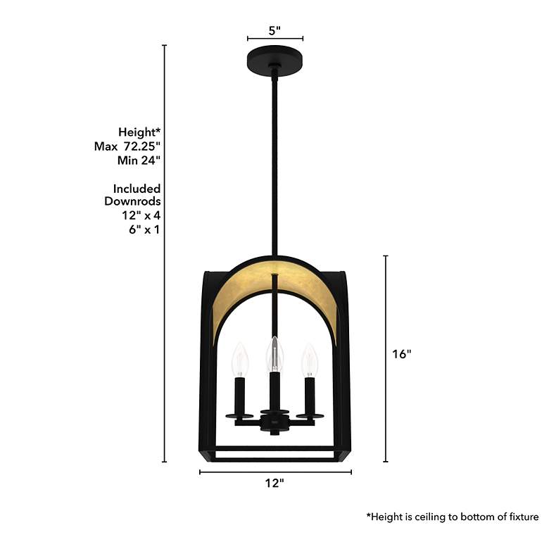 Image 4 Hunter Dukestown Natural Iron and Gold Leaf 4 Light Pendant more views