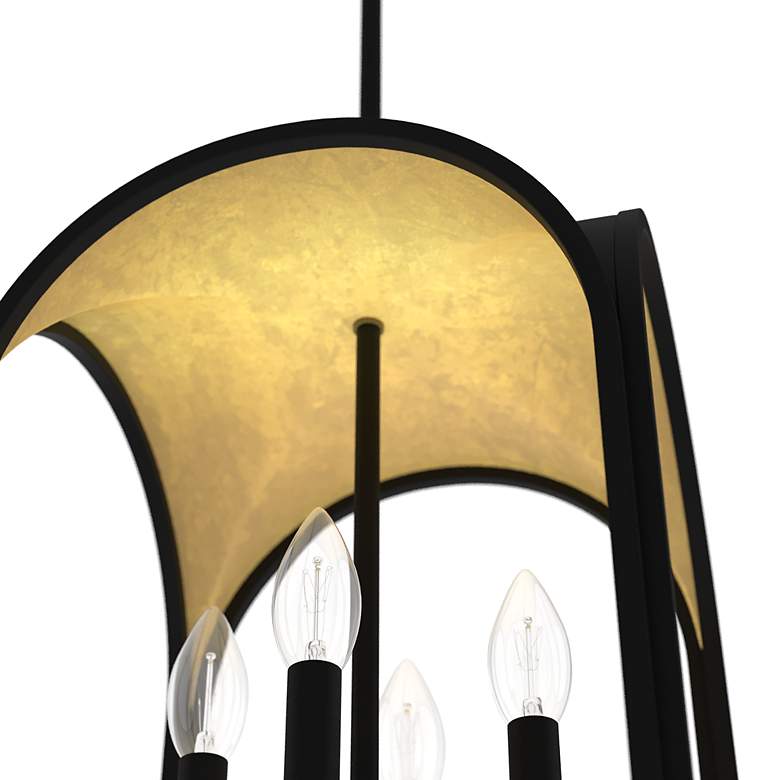 Image 7 Hunter Dukestown Natural Iron and Gold Leaf 4 Light Pendant more views