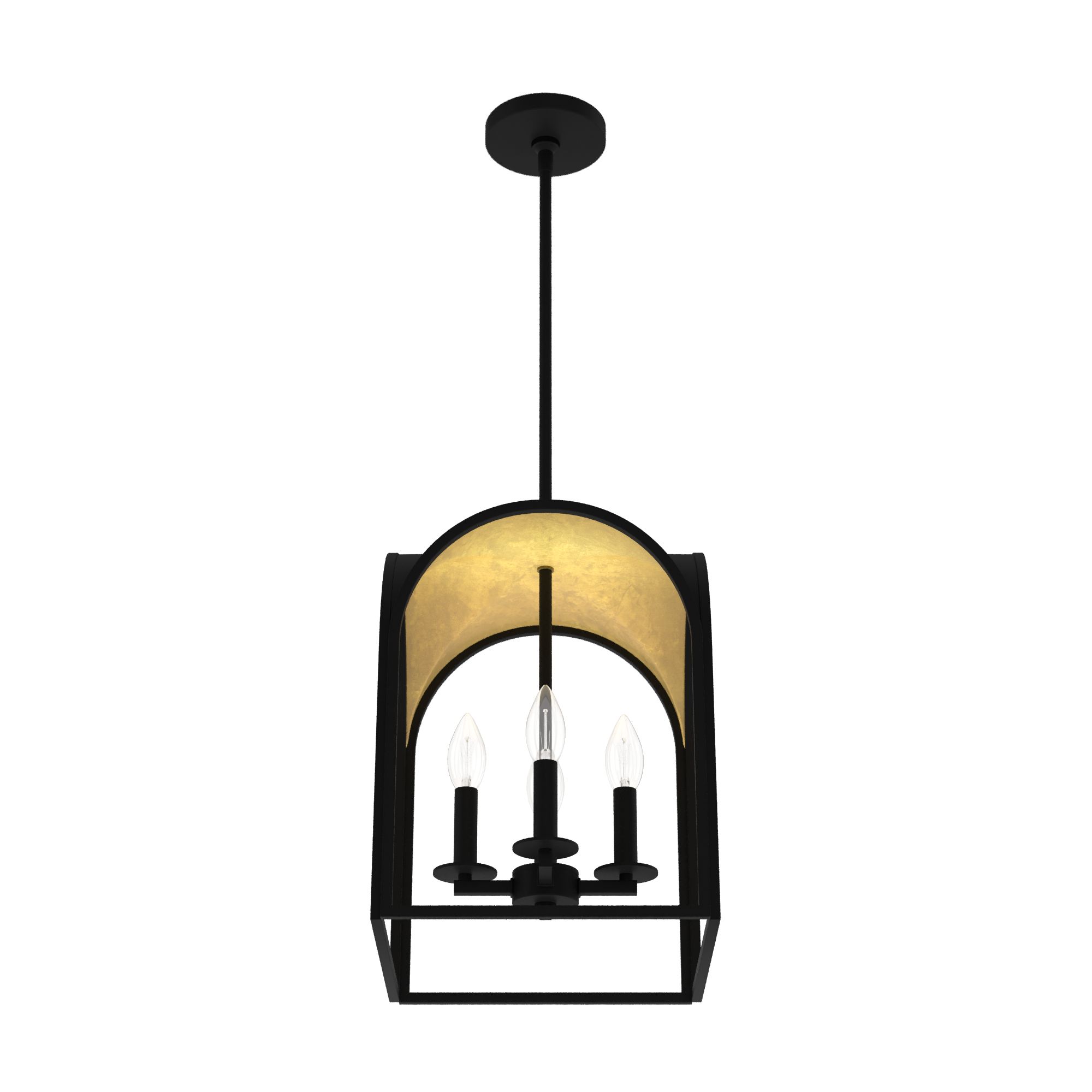 Hunter Dukestown Natural Iron and Gold Leaf 4 Light Pendant