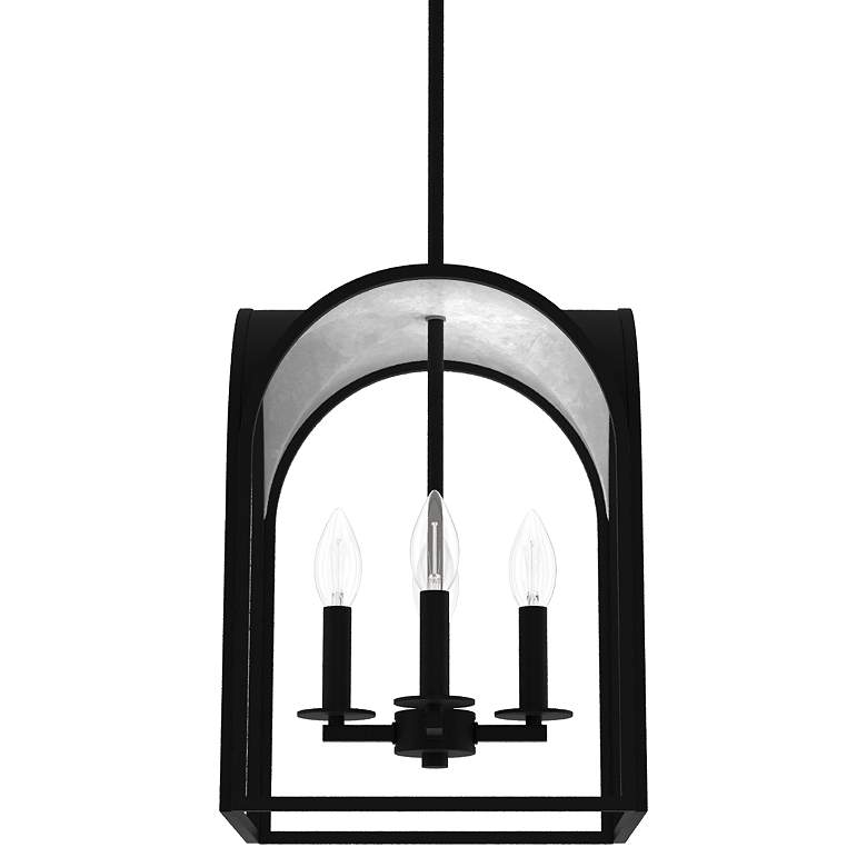 Image 1 Hunter Dukestown Natural Iron and Silver Leaf 4 Light Pendant