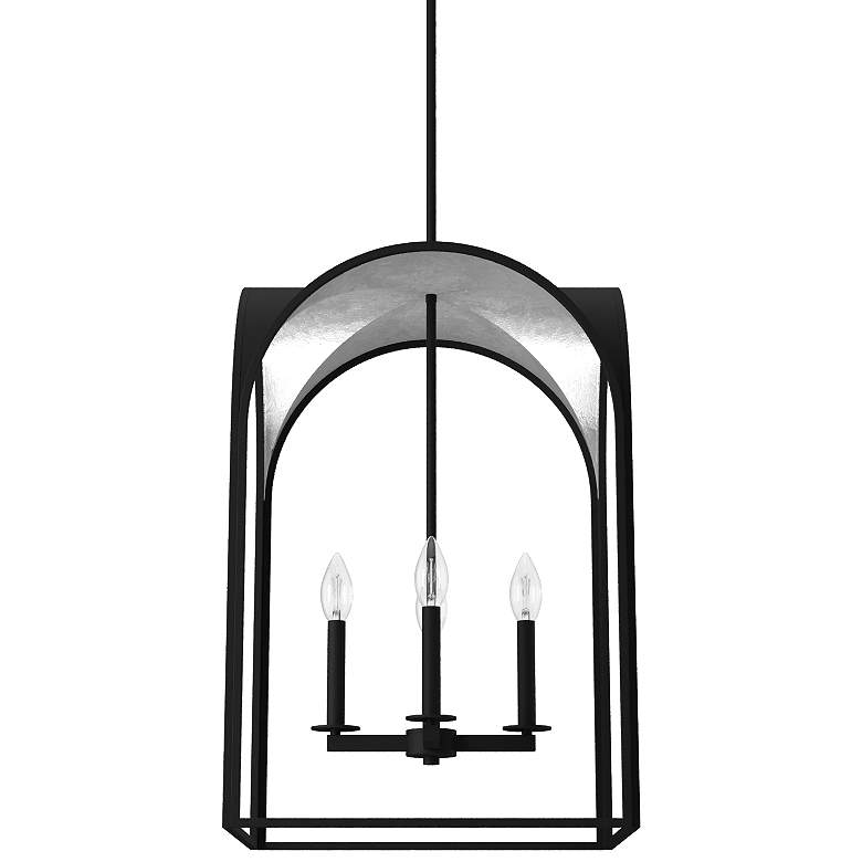 Image 1 Hunter Dukestown Natural Iron and Silver Leaf 4 Light Pendant
